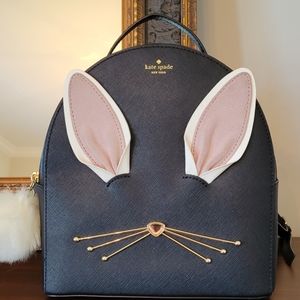Kate Spade Hop To It Rabbit Sammi Backpack. Black